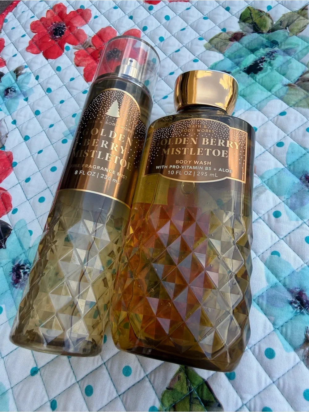 Bath & Body Works Golden Berry Mistletoe Body Wash & Fragrance Mist - New!